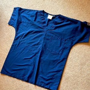 Scrub zone navy blue scrub top